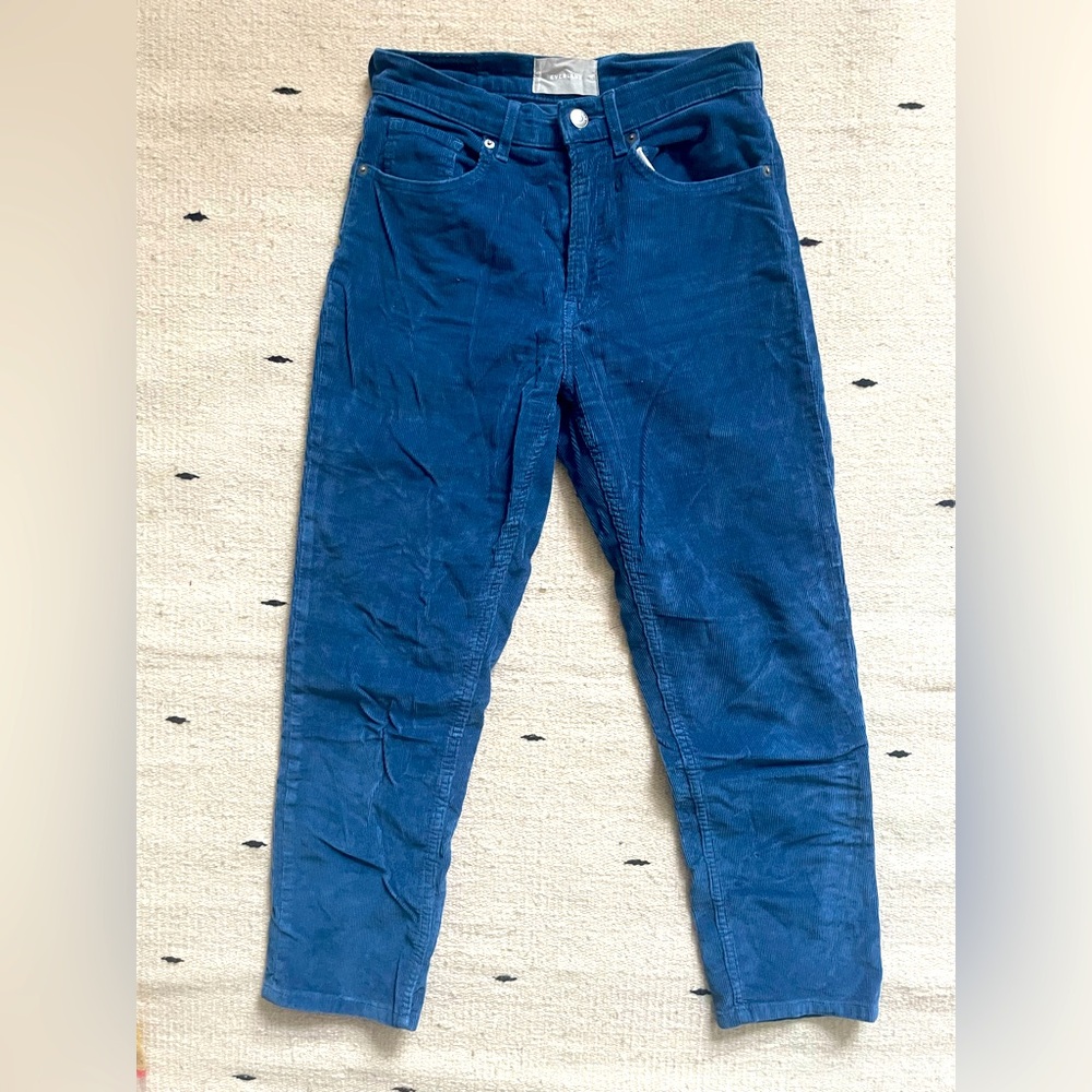 Everlane Cheeky Straight Corduroy Pant Atlantic Blue size 26